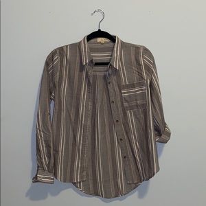 Gray striped button down shirt